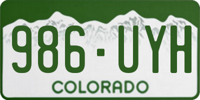 CO license plate 986UYH