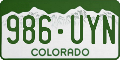 CO license plate 986UYN