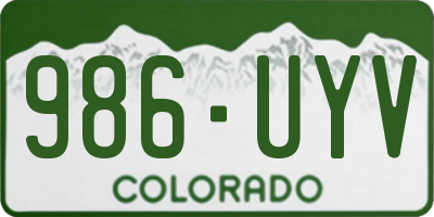 CO license plate 986UYV
