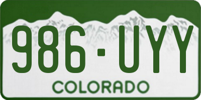 CO license plate 986UYY