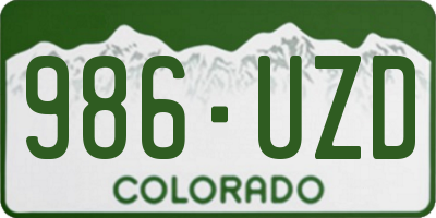 CO license plate 986UZD