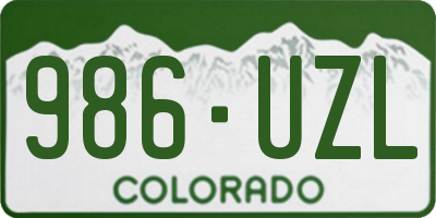 CO license plate 986UZL