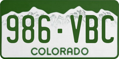 CO license plate 986VBC