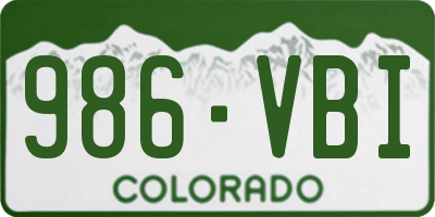 CO license plate 986VBI