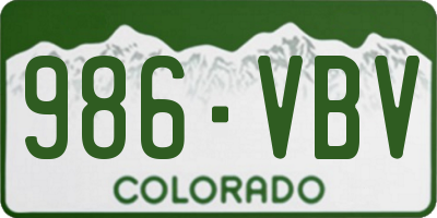 CO license plate 986VBV