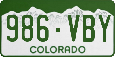 CO license plate 986VBY
