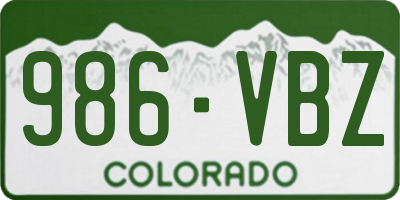CO license plate 986VBZ