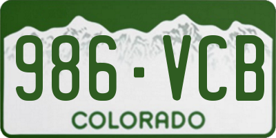 CO license plate 986VCB