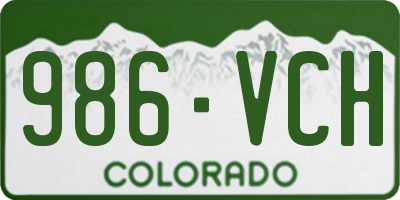 CO license plate 986VCH