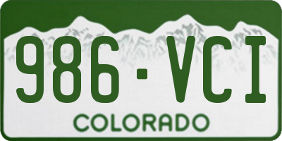 CO license plate 986VCI