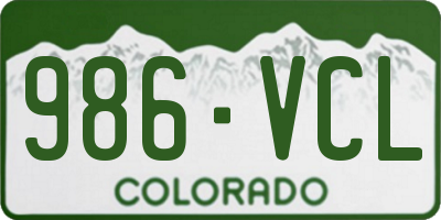 CO license plate 986VCL