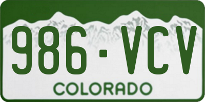 CO license plate 986VCV