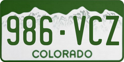CO license plate 986VCZ