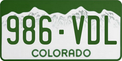 CO license plate 986VDL