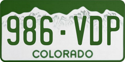 CO license plate 986VDP