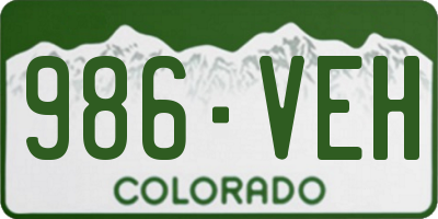 CO license plate 986VEH