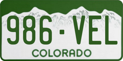 CO license plate 986VEL