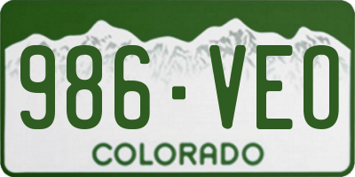 CO license plate 986VEO