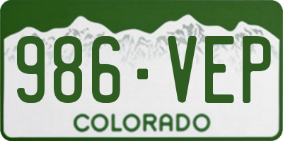CO license plate 986VEP