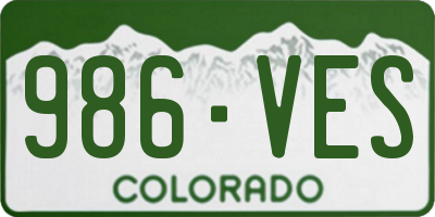 CO license plate 986VES