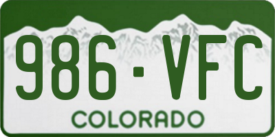 CO license plate 986VFC