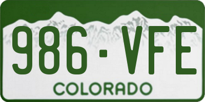 CO license plate 986VFE