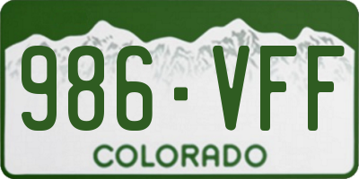CO license plate 986VFF