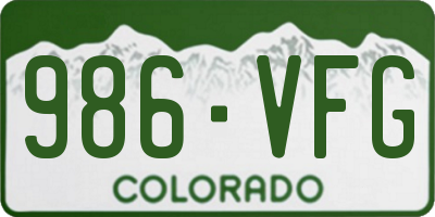 CO license plate 986VFG