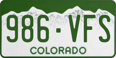 CO license plate 986VFS