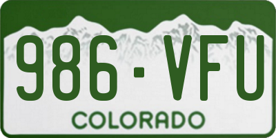 CO license plate 986VFU