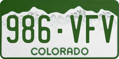 CO license plate 986VFV