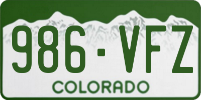 CO license plate 986VFZ