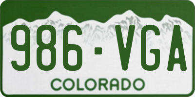 CO license plate 986VGA
