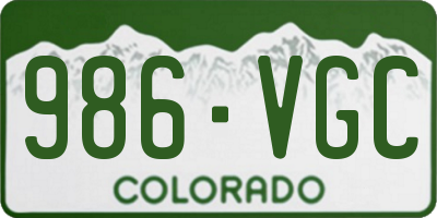 CO license plate 986VGC