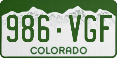CO license plate 986VGF