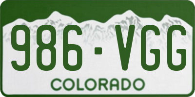 CO license plate 986VGG