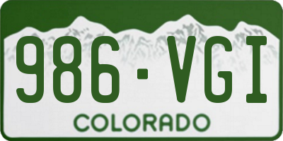 CO license plate 986VGI