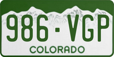 CO license plate 986VGP