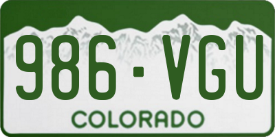 CO license plate 986VGU