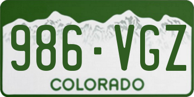 CO license plate 986VGZ