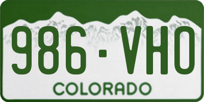 CO license plate 986VHO