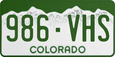 CO license plate 986VHS