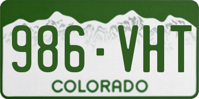 CO license plate 986VHT