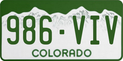 CO license plate 986VIV