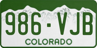 CO license plate 986VJB
