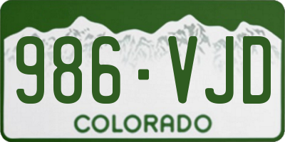 CO license plate 986VJD