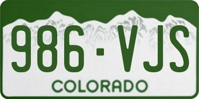 CO license plate 986VJS