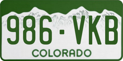 CO license plate 986VKB