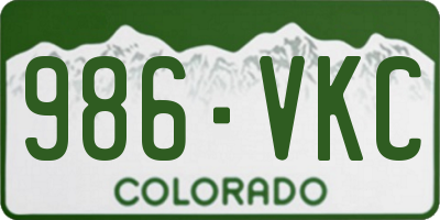 CO license plate 986VKC