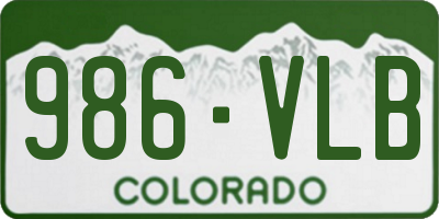 CO license plate 986VLB